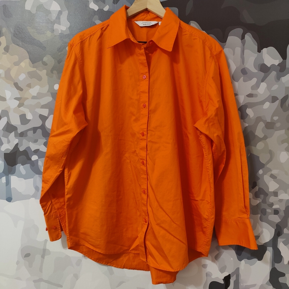 & Other Stories Orange Cotton Button Down - Size 8/EU 40